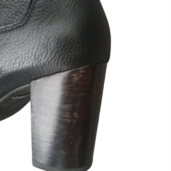 VIONIC LOLITA BLACK pebbled leather block high heel slouchy boots coastal SZ 7 - Picture 7 of 12